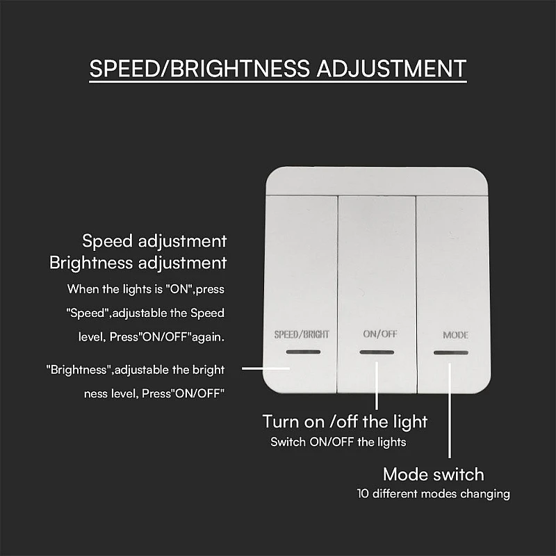 Running Led Strip Controller με τηλεχειριστήριο 3 κουμπιών 23610 V-TAC
