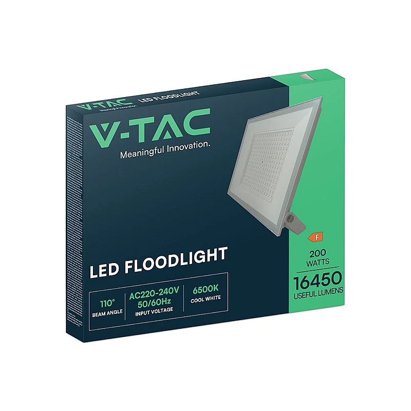 Προβολέας LED 200W IK05 φυσικό λευκό 4000K λευκό σώμα VT-44208 23978 V-TAC
