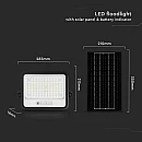 Ηλιακός Προβολέας LED 200W CCT 2000K-8000K Μαύρος VT-204W 24084 V-TAC