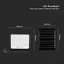 Ηλιακός Προβολέας LED 300W CCT 2000K-8000K Μαύρος VT-304W 24085 V-TAC