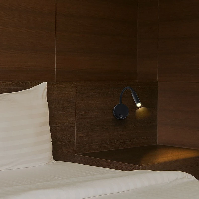 Απλίκα τοίχου Led 3W κρεβατιού - ανάγνωσης Μαύρο σώμα Θερμό Λευκό 3000Κ CREE CHIP VT-88063 241506 V-TAC