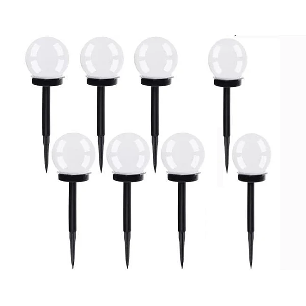 Σετ Καρφωτών Ηλιακών Φωτιστικών με Αισθητήρα Φωτός 8τμχ σε Λευκό Χρώμα SL25098