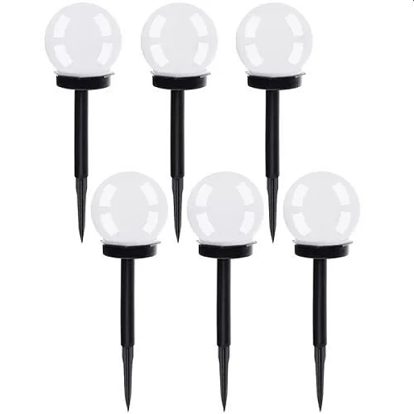Σετ Καρφωτών Ηλιακών Φωτιστικών με Αισθητήρα Φωτός 6τμχ σε Λευκό Χρώμα SL25096