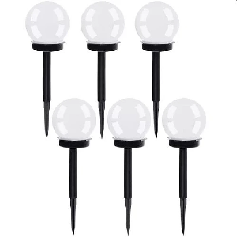 Σετ Καρφωτών Ηλιακών Φωτιστικών με Αισθητήρα Φωτός 6τμχ σε Λευκό Χρώμα SL25096