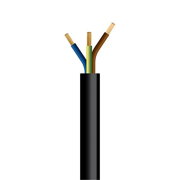 Εύκαμπτο καλώδιο 3 x 2,5 mm² ΜΑΥΡΟ (HO5VV-F) 150-13159 EUROLAMP