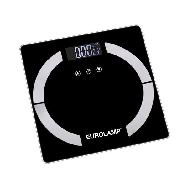 Ηλεκτρονική Ζυγαριά Μπάνιου 180Kg Γυάλινη μαύρη  300-70037 EUROLAMP