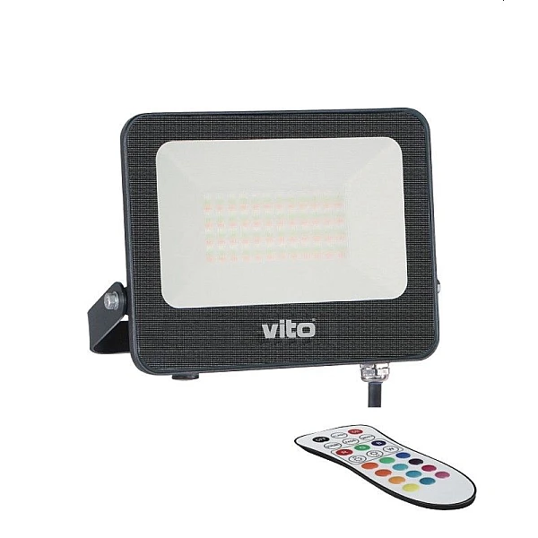 Προβολέας LED SMD 50W RGBW 5000Lm IP65 Μαύρος SAVA 3022615 VITO