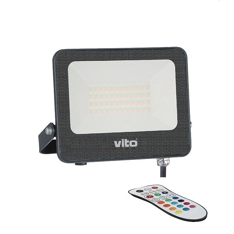 Προβολέας LED SMD 50W RGBW 5000Lm IP65 Μαύρος SAVA 3022615 VITO