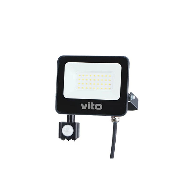 Προβολέας LED SMD 30W 3000Lm Ψυχρό Λευκό 6000Κ με ανισχευτή κίνησης IP65 Γκρι SAVA-S 3022720 VITO