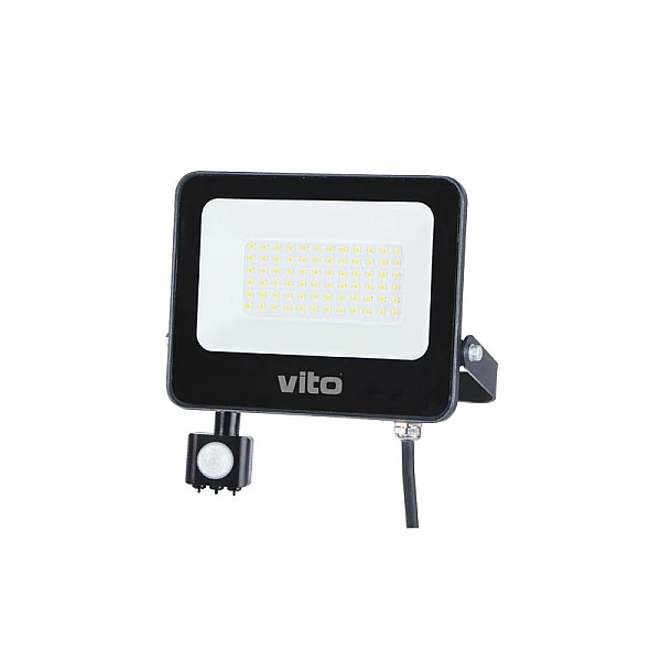 Προβολέας LED SMD 50W 5000Lm Ψυχρό Λευκό 6000Κ με ανισχευτή κίνησης IP65 Γκρι SAVA-S 3022730 VITO