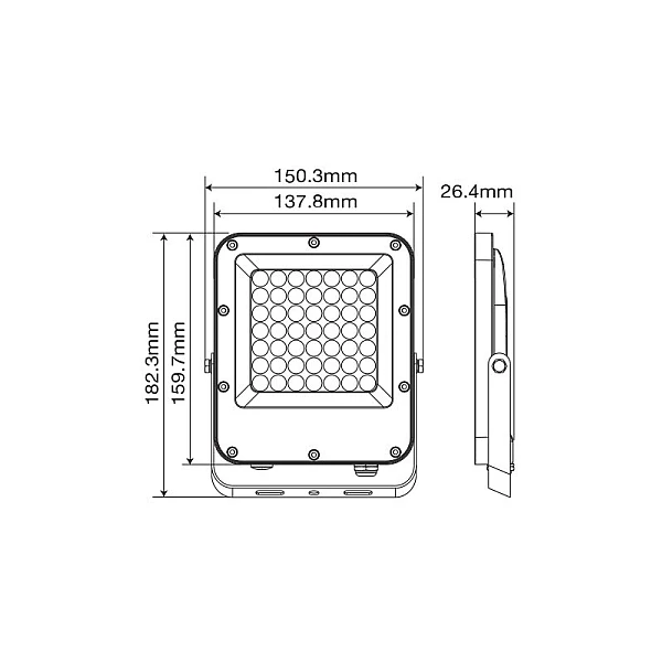 Προβολέας LED SMD 30W 3600Lm Ψυχρό Λευκό 6000Κ IP65 Γκρι RONA 3022750 VITO