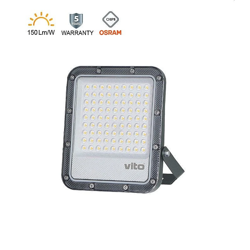 Προβολέας LED SMD 50W 7600Lm Ψυχρό Λευκό 6000Κ IP66 Γκρι RONA+ 3022775 VITO