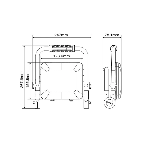 Προβολέας LED SMD 50W Φυσικό λευκό 4000Κ Μαύρος Φορητός TARA 3022850 VITO