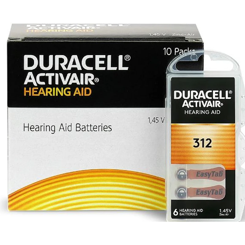 DURACELL μπαταρίες ακουστικών Βαρηκοΐας ActivAir 312 MF 1.45V blister 6 τεμαχίων