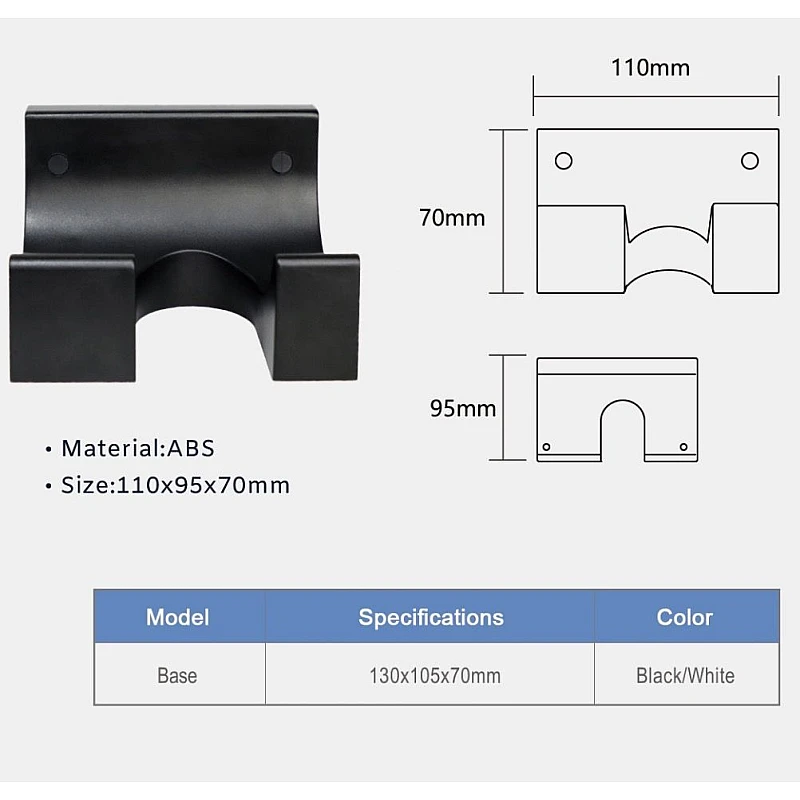 Σεσουάρ μαλλιών τοίχου ξενοδοχειακού τύπου Μαύρο 1600W με πρίζα 3204BL OEM