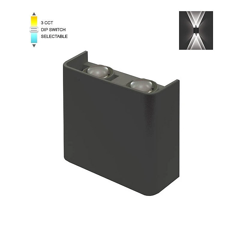 Φωτιστικό LED απλίκα BINO-2 4W SMD 3xCCT 11*10CM IP65 ΜΑΥΡΟ 3231090 VITO Φωτιστικό LED απλίκα BINO-2 4W SMD 3xCCT 11*10CM IP65 ΜΑΥΡΟ 3231090 VITO
