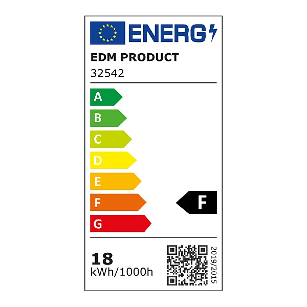LED πλαφονιέρα 18W τετράγωνη ψυχρό λευκό 6400K IP20 με εφέ ξύλου 1820lm/W 32542 EDM