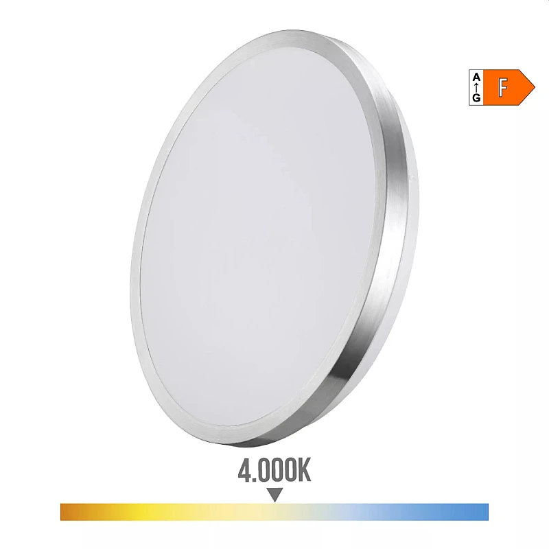 LED πλαφονιέρα 12W 1160lm στρογγυλή Ø26 x 4,5 cm φυσικό λευκό 4000K IP20 με πλαίσιο χρωμίου 32566 EDM