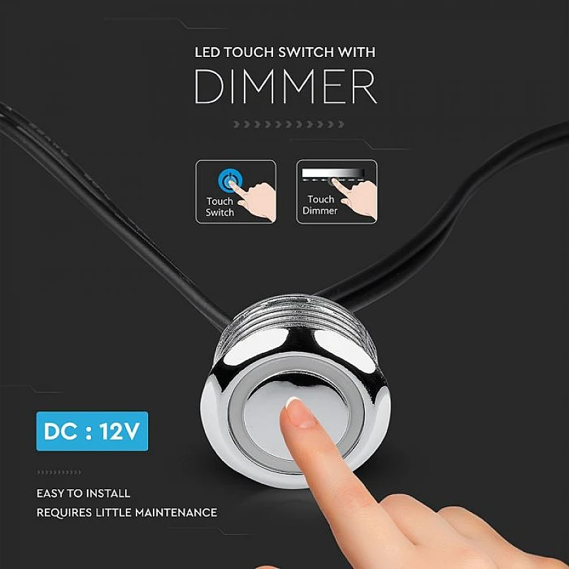Διακόπτης και dimmer αφής για ταινίες LED VT-2411 3341 V-TAC Διακόπτης και dimmer αφής για ταινίες LED VT-2411 3341 V-TAC