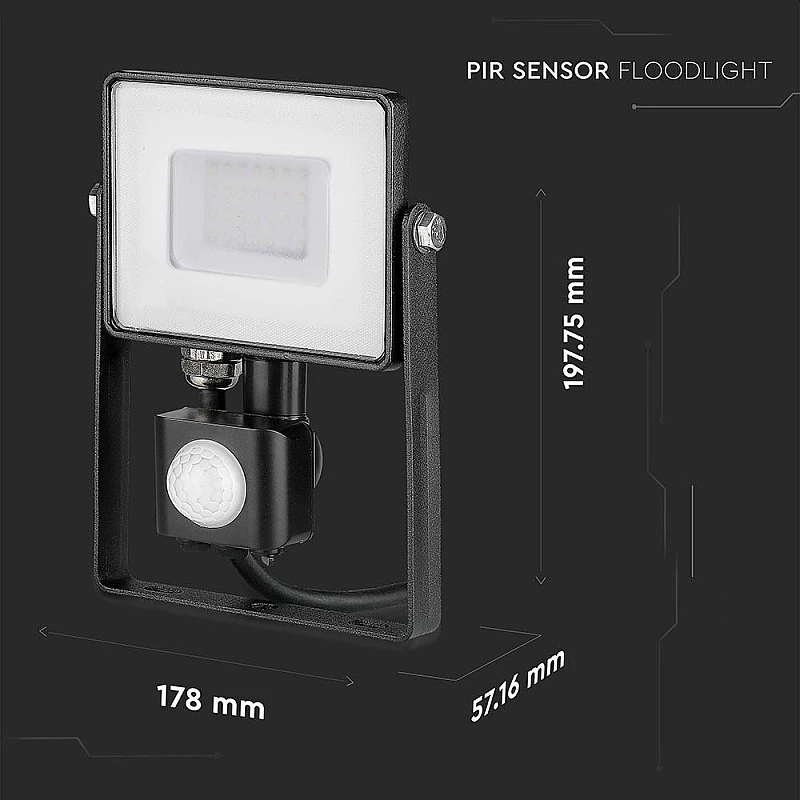 Προβολέας LED SAMSUNG 30W Ψυχρό Λευκό 6400K Μαύρος με ανιχνευτή VT-30-S 462 V-TAC Προβολέας LED SAMSUNG 30W Ψυχρό Λευκό 6400K Μαύρος με ανιχνευτή VT-30-S 462 V-TAC