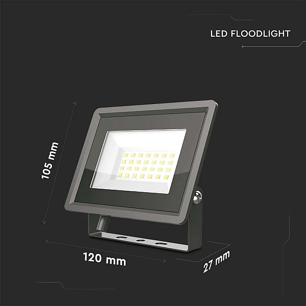 Προβολέας LED SMD LED F-Class 20W Ψυχρό λευκό 6500K μαύρο σώμα VT-4924 6739 V-TAC