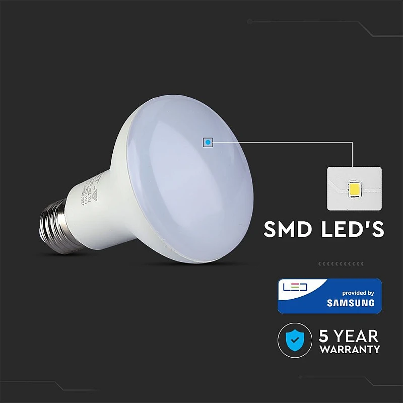 Λαμπτήρας Led SAMSUNG E27 R63 8.5Watt Ψυχρό Λευκό 6400Κ VT-263 21143 V-TAC Λαμπτήρας Led SAMSUNG E27 R63 8.5Watt Ψυχρό Λευκό 6400Κ VT-263 21143 V-TAC