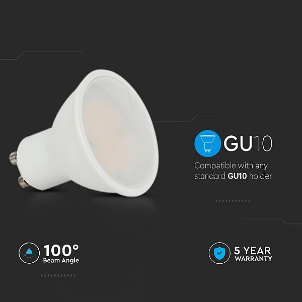 Λαμπτήρας SAMSUNG LED Dimmable σπότ 6W GU10 ψυχρό λευκό 6500K 110° VT-247D V-TAC 21200