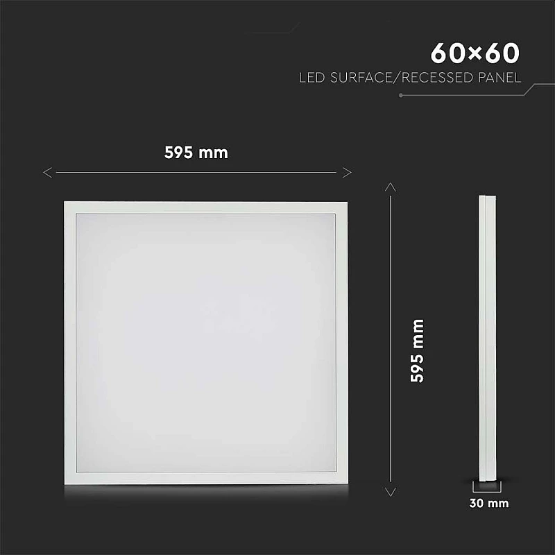LED Panel backlit 60×60cm 36 WATT Τετράγωνο 2 σε 1 χωνευτό ή εξωτερικό Ψυχρό λευκό 6500K VT-6139 638021 V-TAC LED Panel backlit 60×60cm 36 WATT Τετράγωνο 2 σε 1 χωνευτό ή εξωτερικό Ψυχρό λευκό 6500K VT-6139 638021 V-TAC