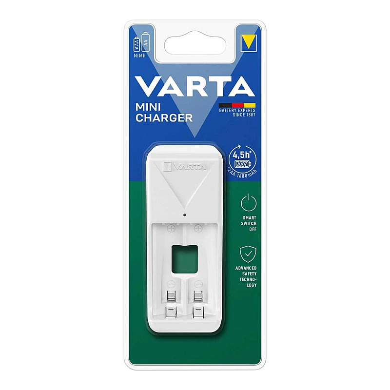 Varta Mini Charger 57656 Φορτιστής 2 Μπαταριών Ni-MH Μεγέθους AA/AAA Varta Mini Charger 57656 Φορτιστής 2 Μπαταριών Ni-MH Μεγέθους AA/AAA
