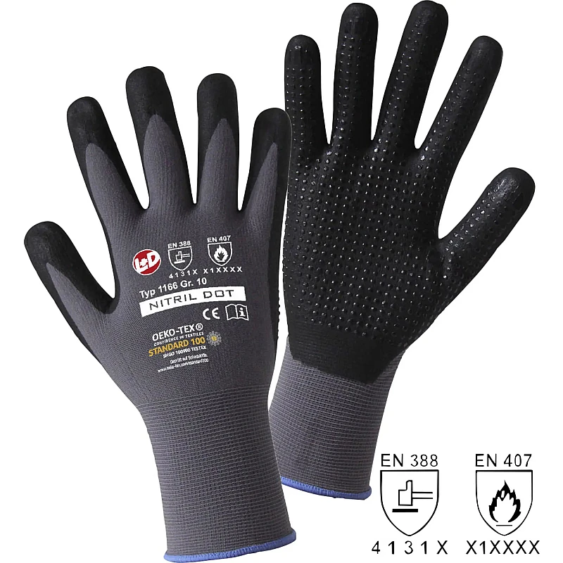 L+D NITRIL DOT Γάντια Εργασίας Νιτριλίου Μέγεθος 10 / XL 1166-10