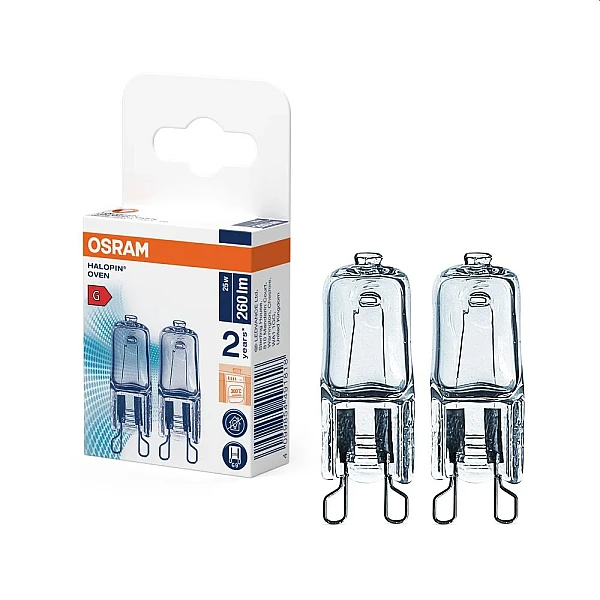 Λαμπτήρας Φούρνου G9 αλογόνου Osram 230V 25watt 66725 2 τεμάχια