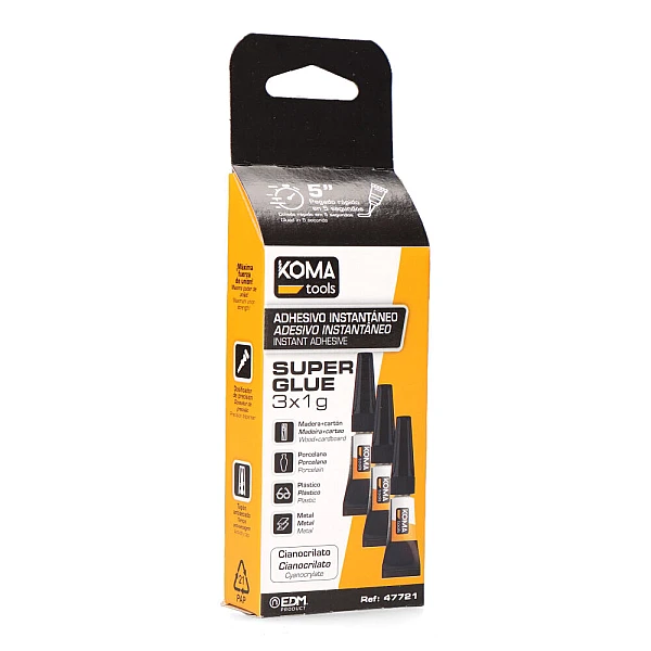 KOMA TOOLS Κόλλα στιγμής 3 τεμάχια x 1g 47721