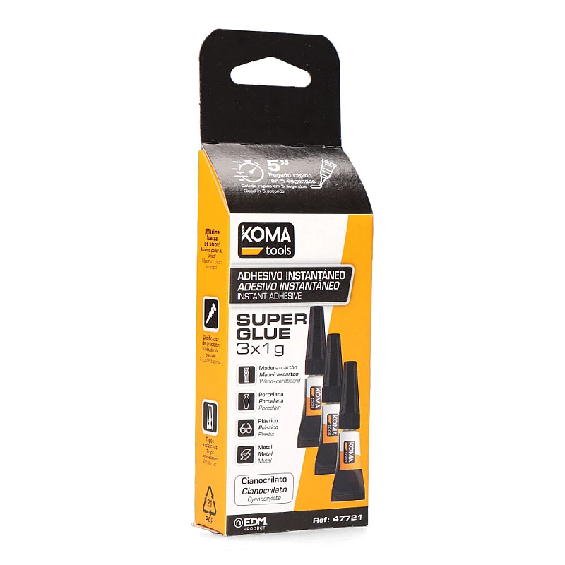 KOMA TOOLS Κόλλα στιγμής 3 τεμάχια x 1g 47721