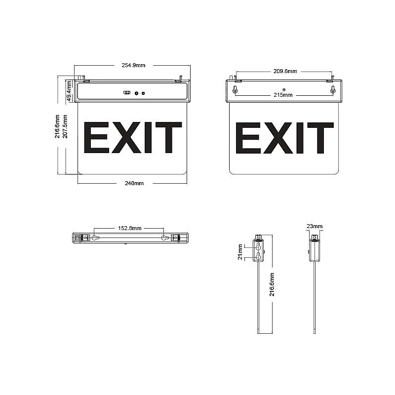 Φωτιστικό Ασφαλείας LED EXIT-10 EXIT 2W Ψυχρό Λευκό 100Lumens IP620 3.7V 500mAh 14500 LI-ION 5020140 VITO Φωτιστικό Ασφαλείας LED EXIT-10 EXIT 2W Ψυχρό Λευκό 100Lumens IP620 3.7V 500mAh 14500 LI-ION 5020140 VITO