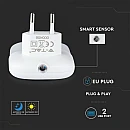 Φωτάκι νυκτός LED Samsung SMD 3000K τετράγωνο με αισθητήρα φωτός και θύρες USB 2.0A VT-84-SQ 507 VTAC Φωτάκι νυκτός LED Samsung SMD 3000K τετράγωνο με αισθητήρα φωτός και θύρες USB 2.0A VT-84-SQ 507 VTAC