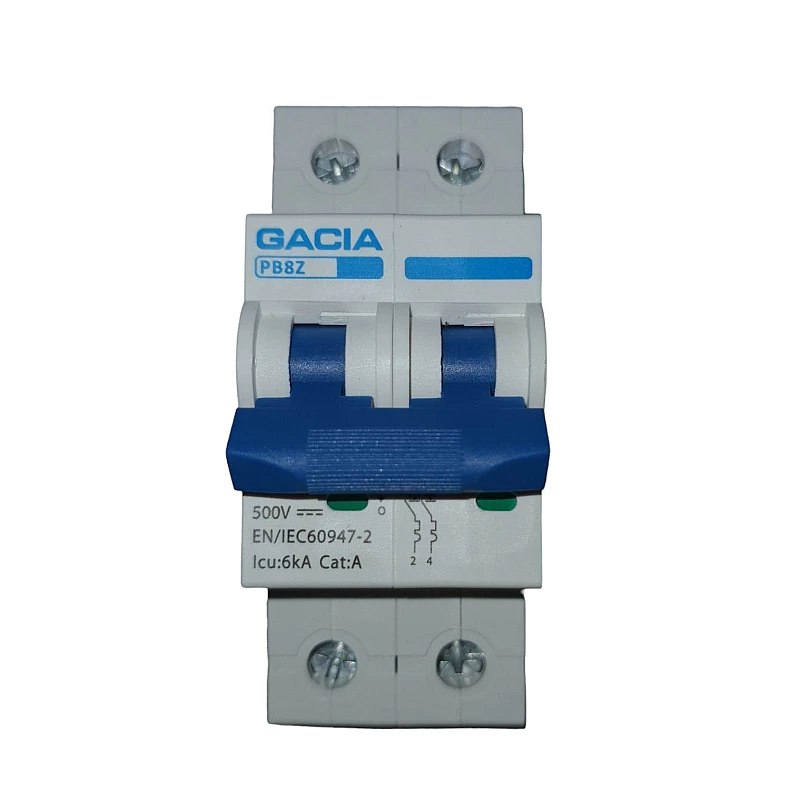 GACIA αυτόματη ασφάλεια διπολική DC 2P 16A 6KA DC500V 500-45102 GACIA αυτόματη ασφάλεια διπολική DC 2P 16A 6KA DC500V 500-45102