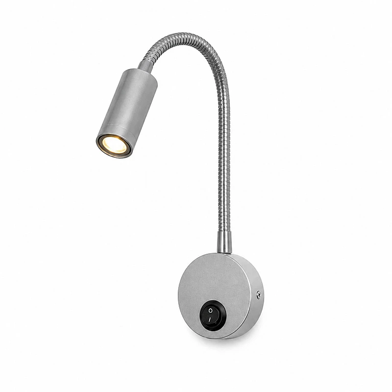 LED Reading Light 3W – Απλίκα Κρεβατιού με Διακόπτη On/Off Σατινέ Νίκελ 4000Κ 2220 OEM