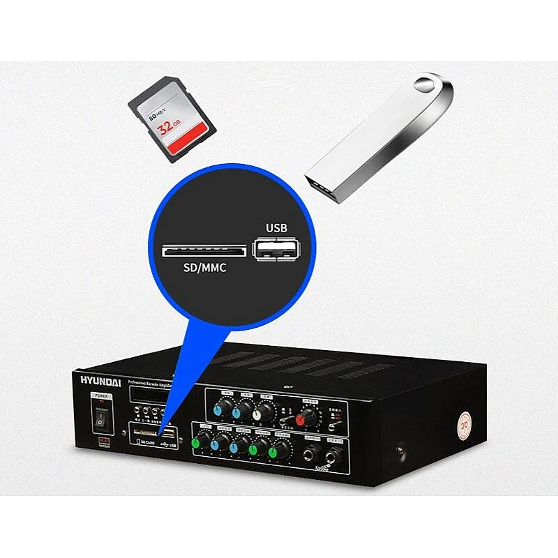 AV-208 Στερεοφωνικός Ενισχυτής KARAOKE USB/SD/MP3 και Bluetooth HYUNDAI AV-208 Στερεοφωνικός Ενισχυτής KARAOKE USB/SD/MP3 και Bluetooth HYUNDAI
