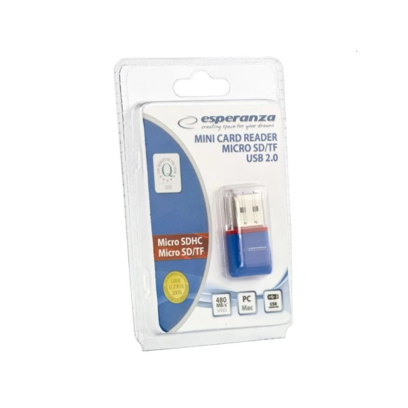 Card reader Micro SD USB 2.0 mini Μπλε EA134B Esperanza Card reader Micro SD USB 2.0 mini Μπλε EA134B Esperanza