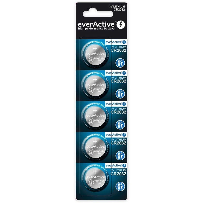EverActive μπαταρία λιθίου 3V CR2032 πακέτο 5 μπαταριών EverActive μπαταρία λιθίου 3V CR2032 πακέτο 5 μπαταριών