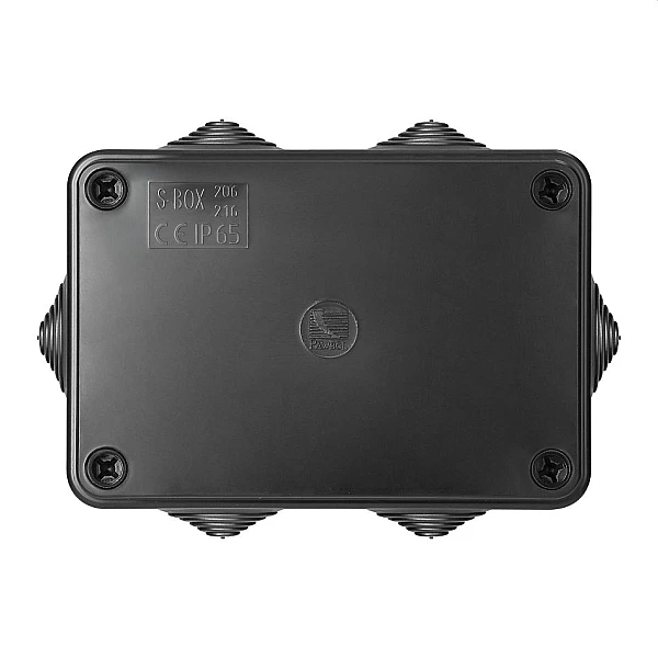ORNO Στεγανό κουτί διακλάδωσης IP65 120×80×50mm 6 είσοδοι καλωδίων Μαύρο UV Resistant OR-JB-13824/6/B