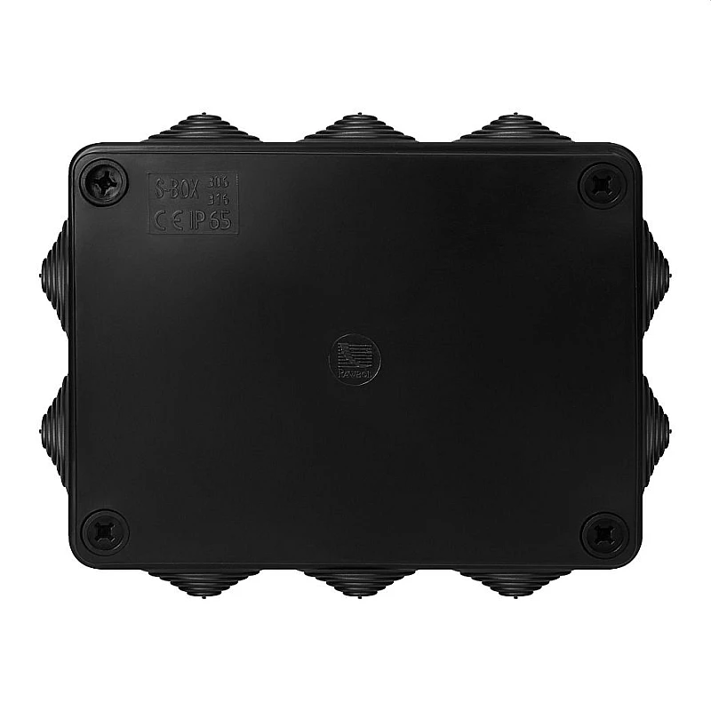 ORNO Στεγανό κουτί διακλάδωσης IP65 150×110×70mm 10 είσοδοι καλωδίων Μαύρο UV Resistant OR-JB-13825/10/B