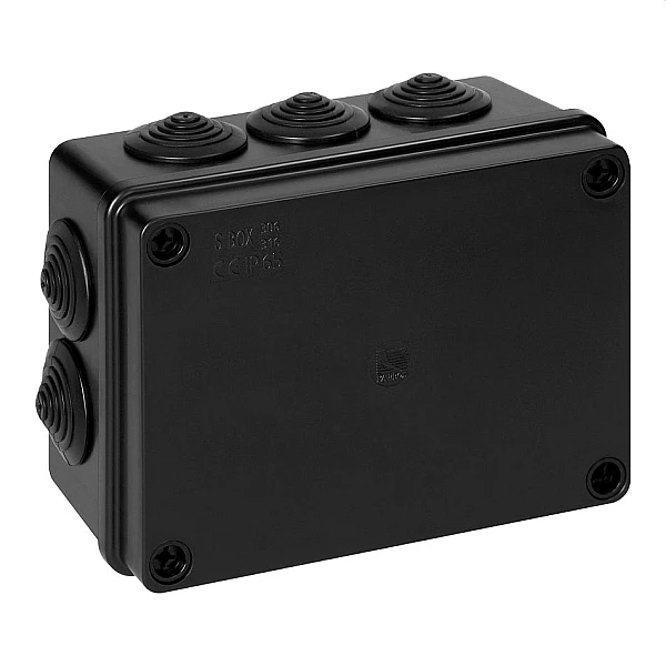ORNO Στεγανό κουτί διακλάδωσης IP65 150×110×70mm 10 είσοδοι καλωδίων Μαύρο UV Resistant OR-JB-13825/10/B