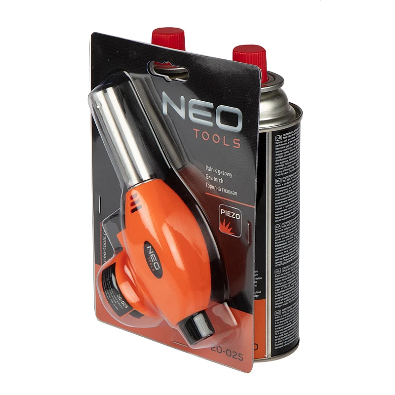 NEO Tools Βιδωτός Καυστήρας με 2 ανταλλακτικα φυαλίδια Βουτανίου 2x227g 20-040