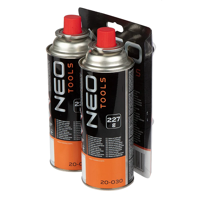 NEO Tools Βιδωτός Καυστήρας με 2 ανταλλακτικα φυαλίδια Βουτανίου 2x227g 20-040