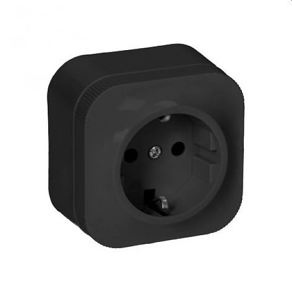 ORNO Πρίζα σούκο 2P+E  16A 250V εξωτερική μαύρη OR-OE-7205B