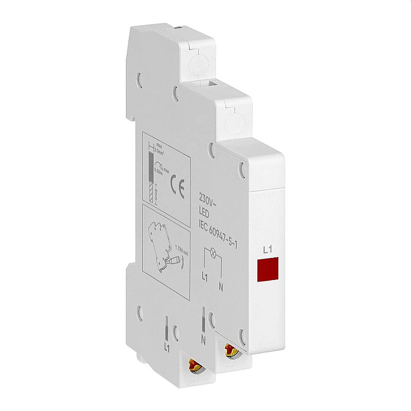 ORNO Ενδεικτική λυχνία LED ράγας DIN 230V AC κόκκινη 0,06W  OR-AM-LS-19100/1/R
