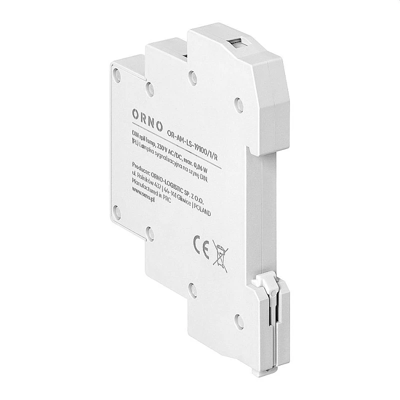 ORNO Ενδεικτική λυχνία LED ράγας DIN 230V AC κόκκινη 0,06W  OR-AM-LS-19100/1/R