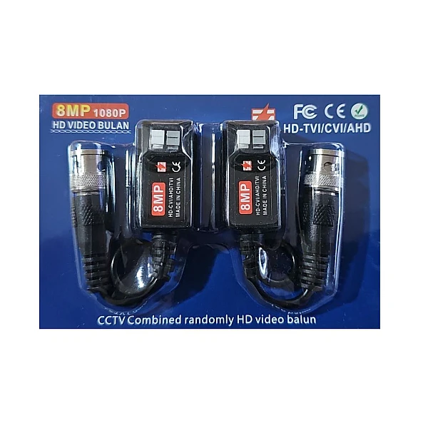 HD Ζεύγος παθητικών Video Balun για κάμερες HD-TVI-CVI-AHD -Analog Έως 8mp OEM
