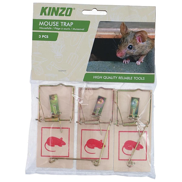 KINZO Ποντικοπαγίδες Ξύλινες 3τμχ 30622